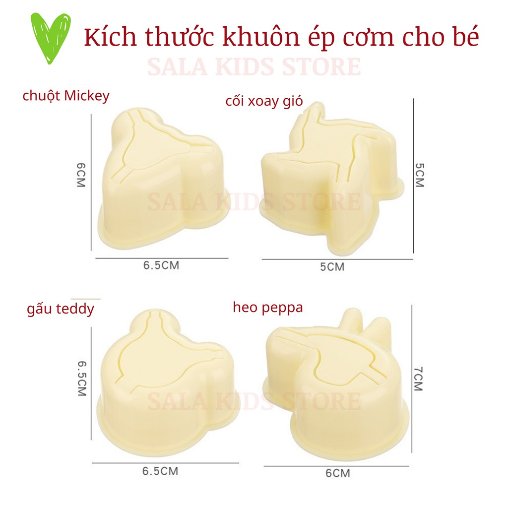 Khuôn Ép Cơm Bento Tạo Hình Làm Cơm Nắm Tam Giác Hình Thú Cho Bé Kiểu Nhật SALA KIDS