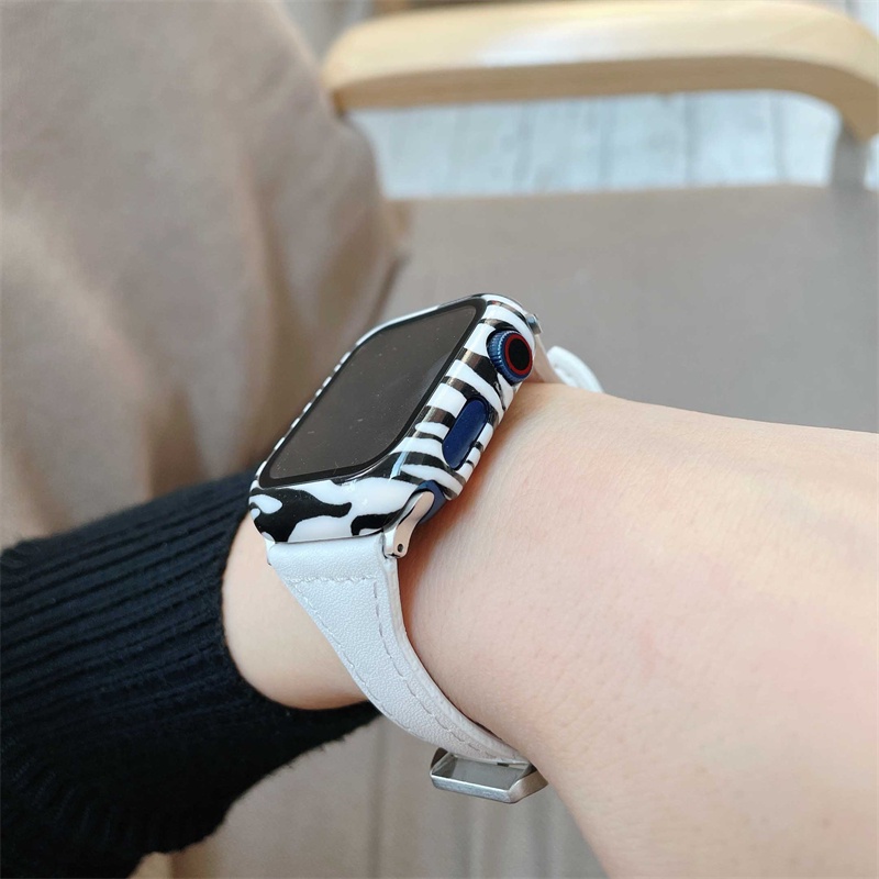 Toàn Bộ Ốp Nhựa Cứng Bóng Khung Viền Bảo Vệ Màn Hình iWatch 7 6 5 4 3 2 1 SE 45mm 44mm 40mm 41mm