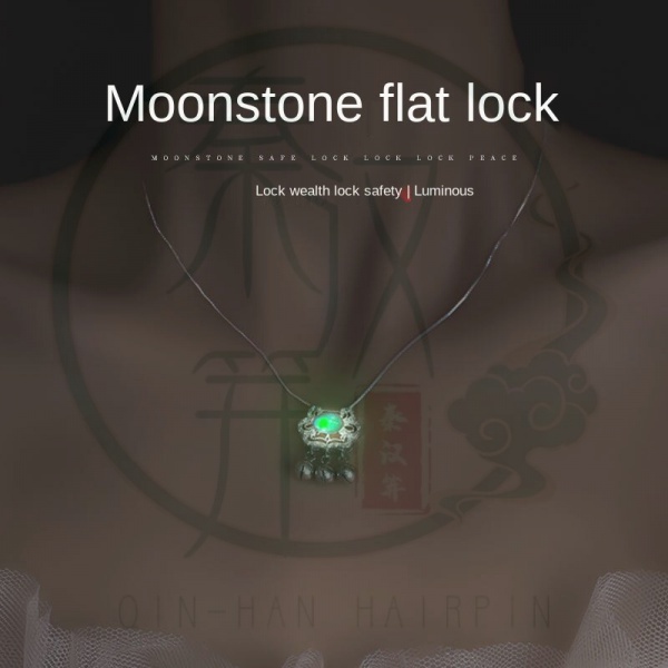 Vòng cổ mặt đá mặt trăng phát sáng thiết kế đơn giản sang trọng cho nữ