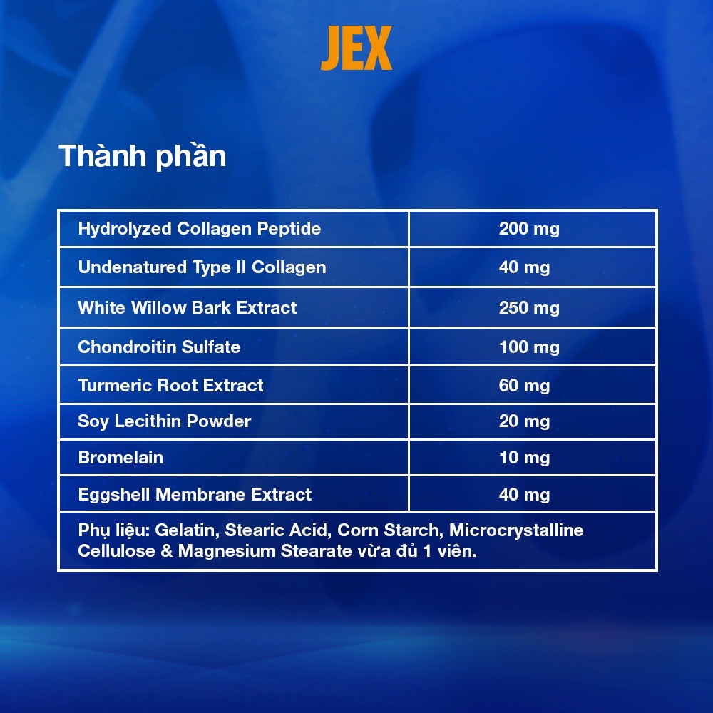 ￼Viên uống JEX giảm đau, bảo vệ xương khớp  - Có tem tích điểm - Jex max