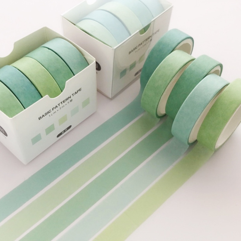 Hộp 3 cuộn băng dính washi 3M phong cách Nhật Bản dễ thương dùng trang trí thủ công