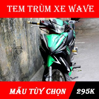 Tem Trùm Wave RSX Xanh Đen Monster