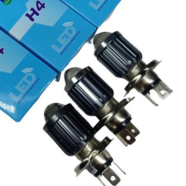 Bóng đèn pha bi cầu mini chân H4 siêu sáng , 2 chế độ vàng và trắng, lắp wave, sirius, exciter, lead, sh.....