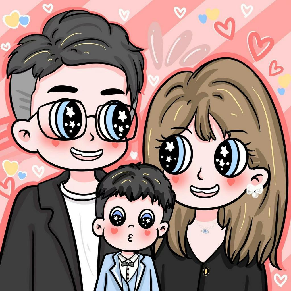 Tranh số hóa, tranh tô màu theo số Gia Đình, Tình yêu couple… tranh căng khung 20x20cm vải canvas dành cho bé dùng trang