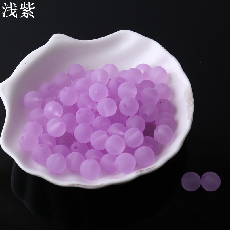 Set 50 hạt tròn trong suốt để làm trang sức thủ công 10mm