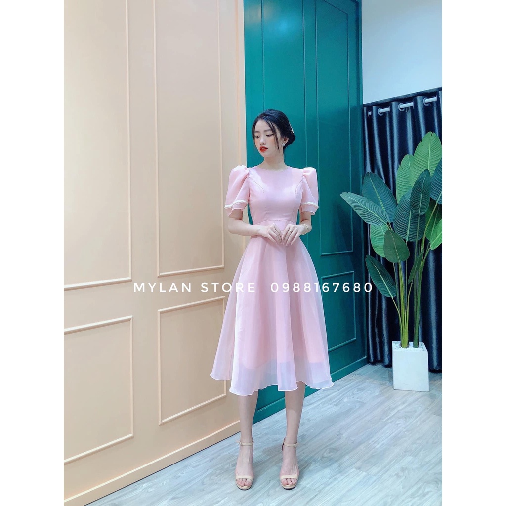 Váy đầm thiết kế - Váy xoè hoa cài tay đính ngọc hàng thiết kế,váy công chúa,dự tiệc,kỷ yếu,from,đám cưới,cô dâu,dạ hội
