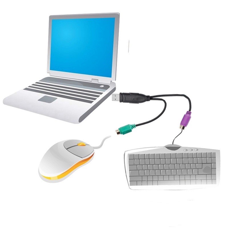 Dây Cáp Chuyển Đổi Cổng USB Sang PS2 Dùng Cho Bàn Phím, Chuột Máy Vi Tính PC Case Đồng Bộ Laptop