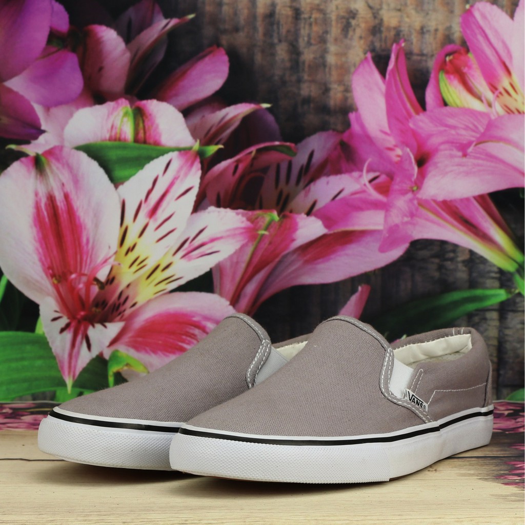 Giày slipon xám nam cổ thấp | BigBuy360 - bigbuy360.vn