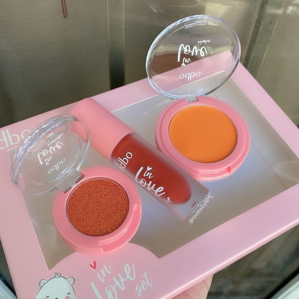 Set 3 Món- Phấn Mắt-Má-Môi Tiện Lợi Odbo In Love OD1038 | BigBuy360 - bigbuy360.vn