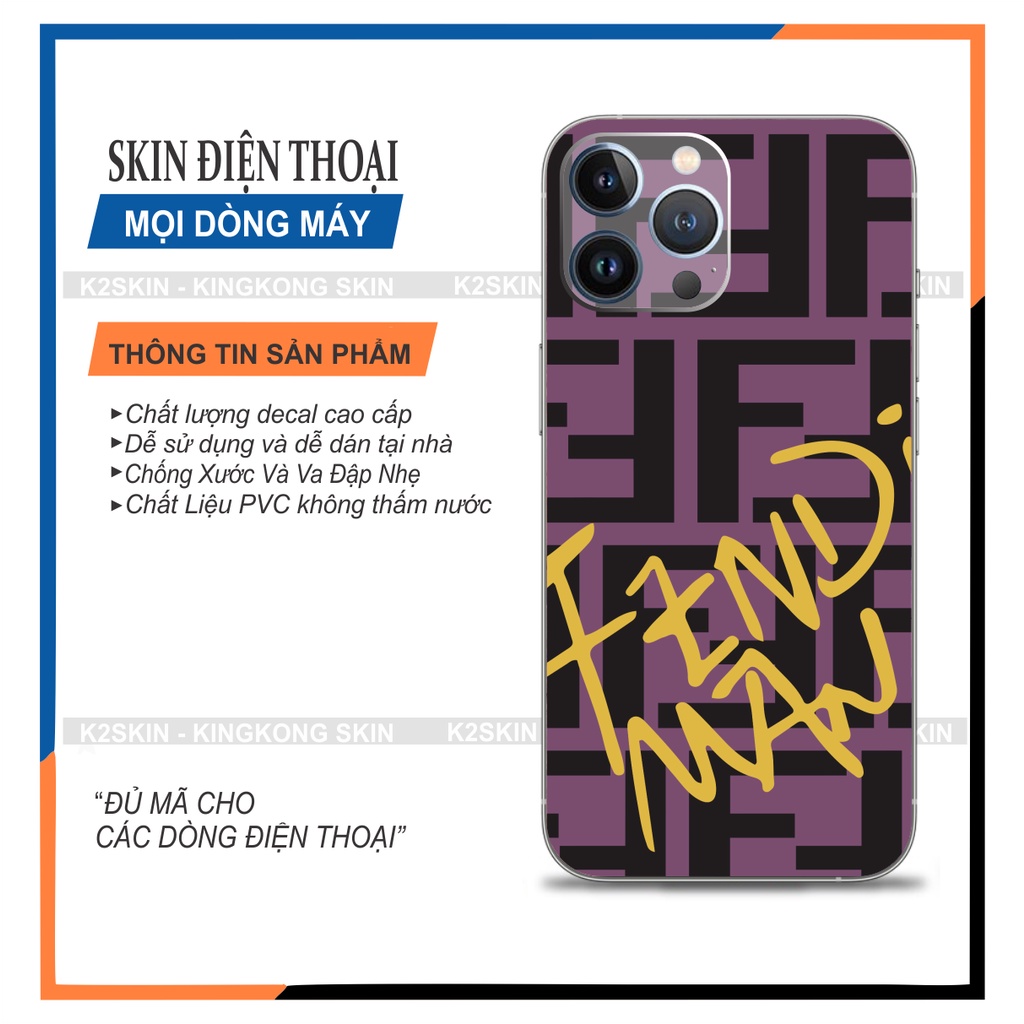 Miếng dán Skin dành cho Androi và Iphone các loại 6/6s/7/8/ 7plus/11/11pro/11promax/12pro/12promax/13/13promax (SKU 198)