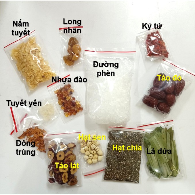 Set Nguyên Liệu Nấu Chè Dưỡng Nhan 12 Vị 400gr