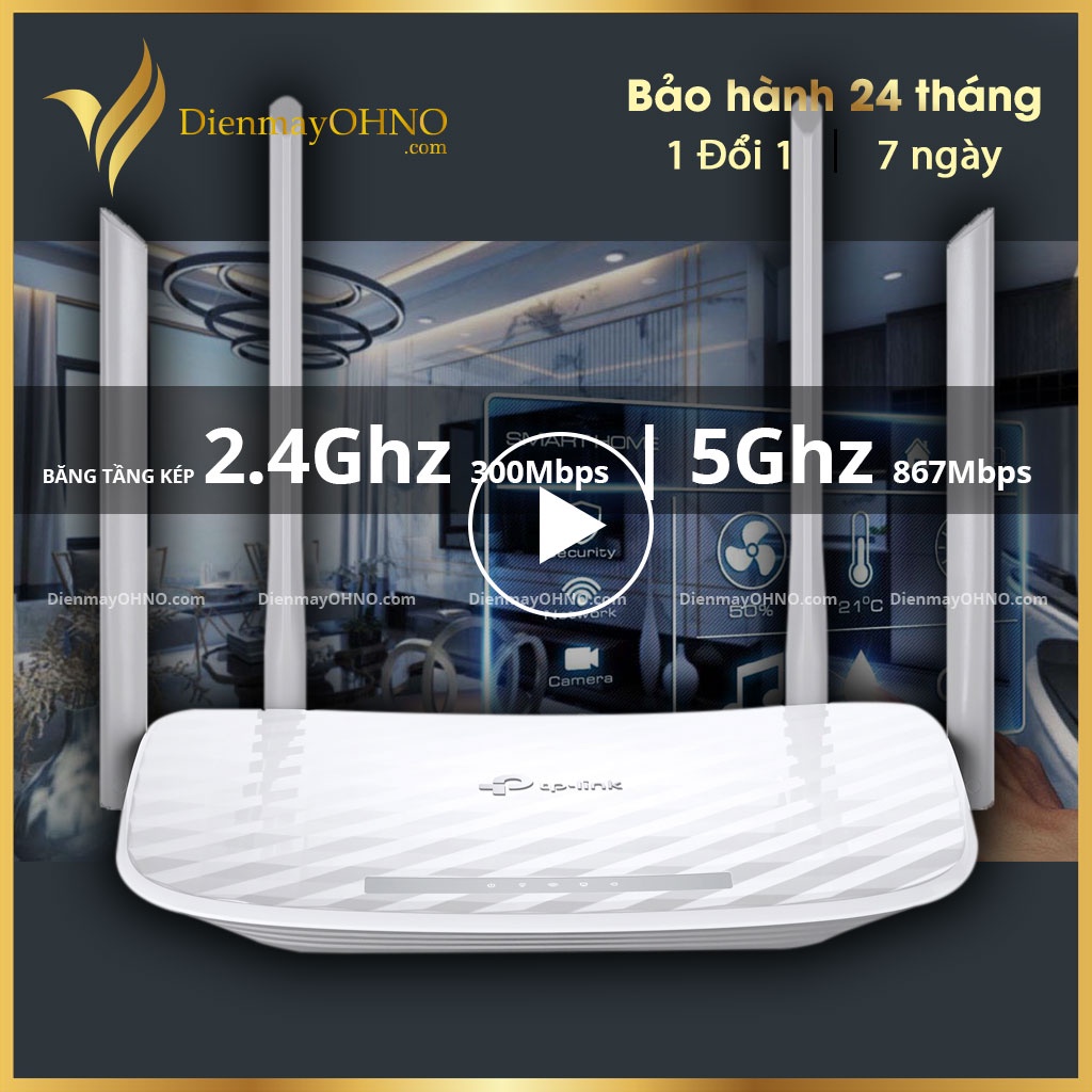 Router Modem Wifi TP Link TPLink Archer C50 4 Râu 5Ghz Xuyên Tường - Moden Model Bộ Cục Phát Wifi 5Ghz 2 Băng Tần