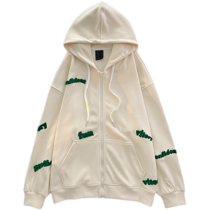 Áo Khoác Nỉ Có Mũ Trùm Dáng Rộng Phong Cách Hip Hop Đường Phố Mỹ Thời Trang Xuân Thu Dành Cho Bạn Nữ