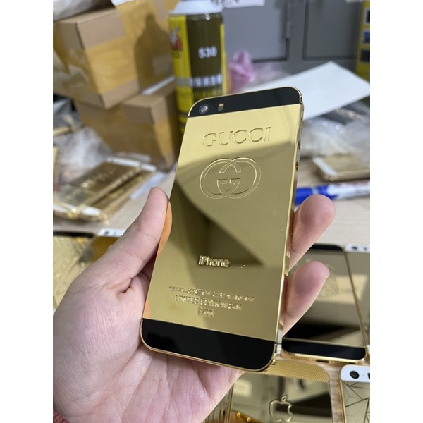 Vỏ iphone 5s/se mạ vàng gold 24k