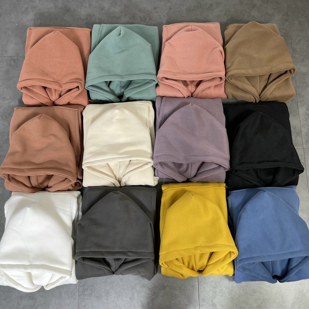 Áo Hoodie Trơn Nỉ Bông Dày Ấm Cao Cấp Thời Trang Nam Nữ