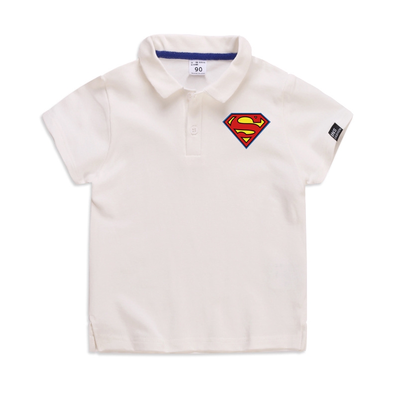 Áo thun Polo tay ngắn in hình Superman cho bé 2021