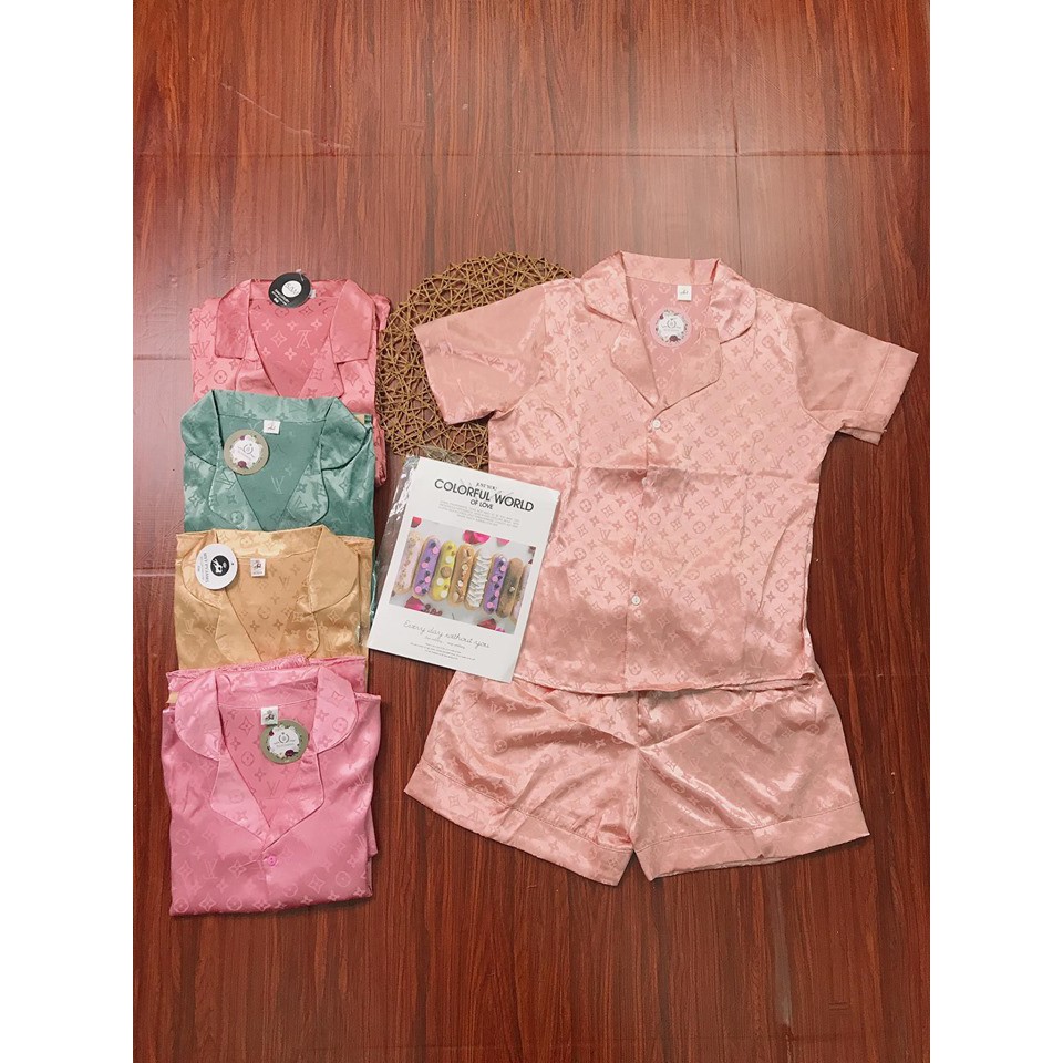 Đồ bộ pijama đùi lụa gấm nữ [ Hình Thật + VIDEO thật ]