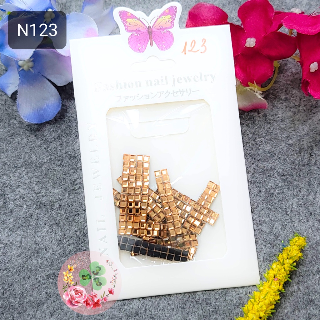 Mã N123 - Set phụ kiện , chuẩn chất lượng, đính dán móng, siêu sang chảnh.