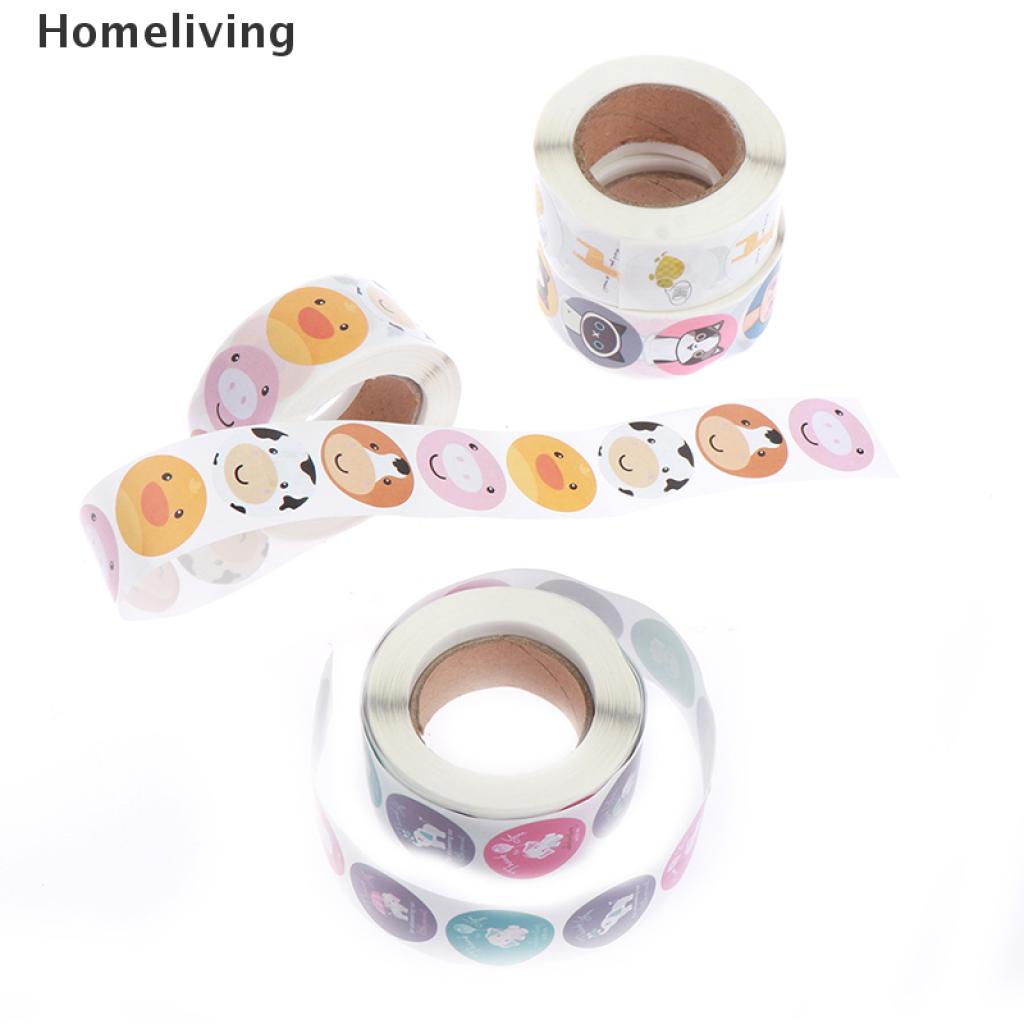 Cuộn 500 miếng dán trang trí hình động vật rừng cây dễ thương