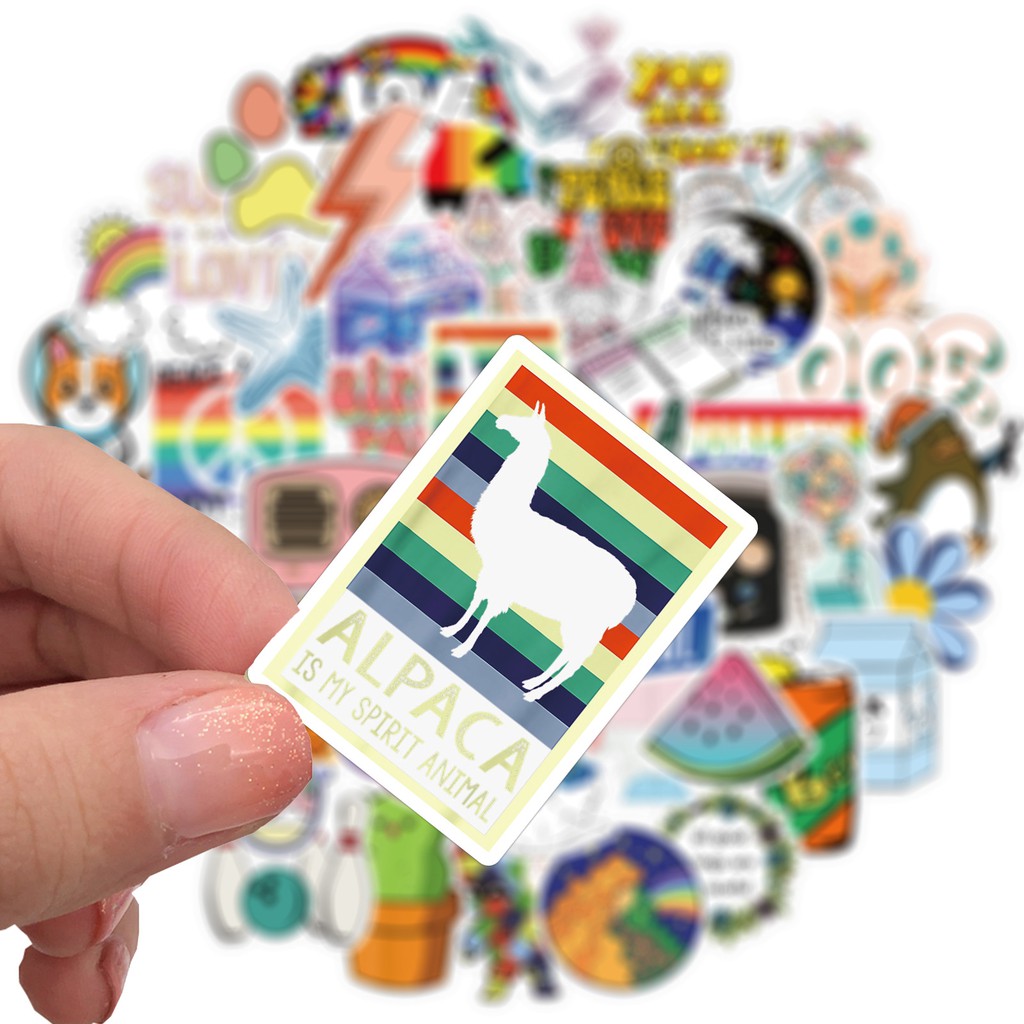 Set 50 Hình Dán Chống Thấm Nước Phong Cách Retro Mã ST2061