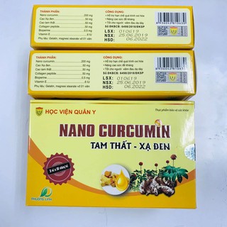 (Tinh Chất Nghệ) Viên Nghệ Nano Curcumin Tam Thất Xạ Đen Học Viện Quân Y