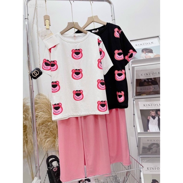 SET QUẦN SUÔNG BÁO HỒNG COTTON CHUẨN SHOP