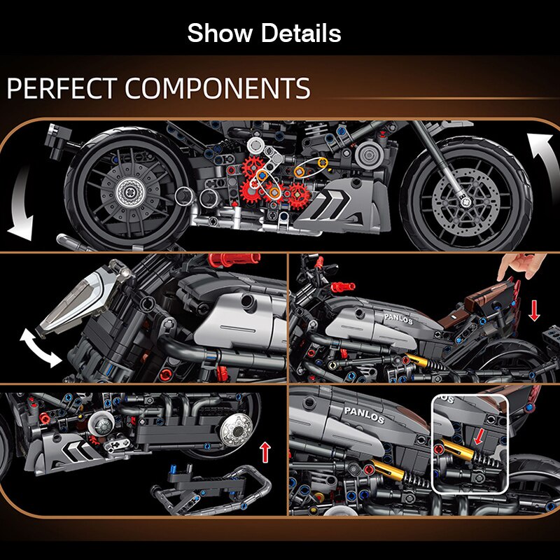 Đồ chơi Lắp ráp Mô hình xe máy Panlos 672002 Motorcycle Ducati Devil