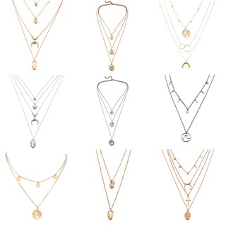 Dây chuyền nhiều lớp màu vàng phong cách bohemian cổ điển gợi cảm thời trang cho nữ 2019