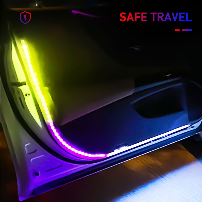 Dải đèn LED SEAMETAL RGB dán cửa xe hơi chào đón cảnh báo chống thấm nước chống va chạm nhấp nháy tiện lợi