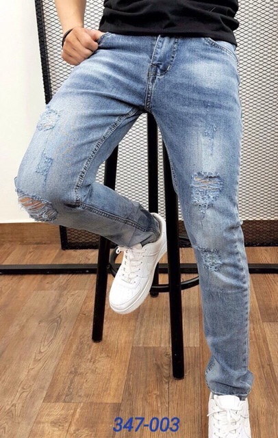 Quần jean dài nam, phối rách QN120