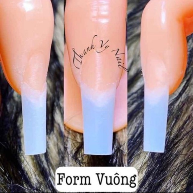 Móng nối ống tre form vuông, form loại 1 đẹp sẵn không cần dũa