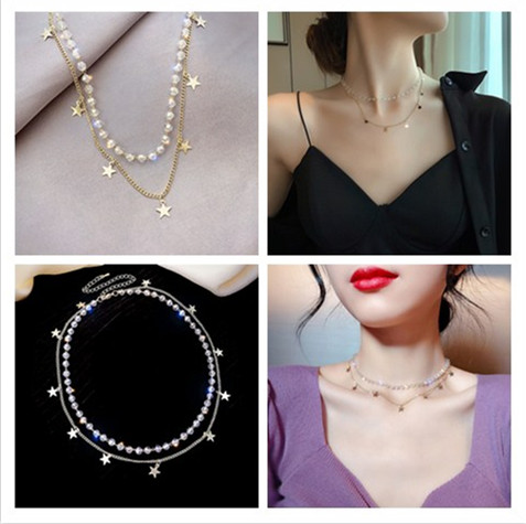 Dây Chuyền Hợp Kim Hình Ngôi Sao Đính Đá Xinh Xắn