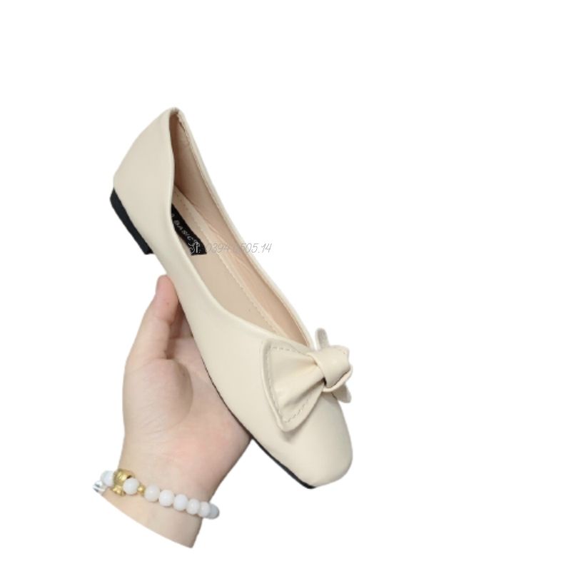 Giày Búp Bê Nữ ♥️FREESHIP♥️ Giày Bệt Nữ Êm Chân Đế Dẻo Da Mềm Đính Nơ Xinh Xắn LM 63