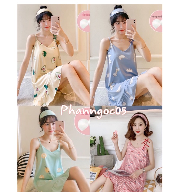 Váy Ngủ 2 Dây CuTe Kèm Bịt Mắt ( Nhiều Mẫu )
