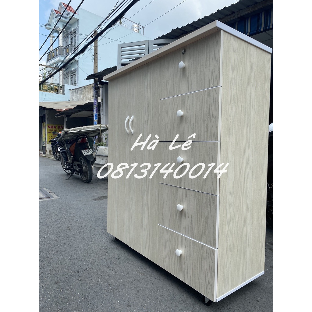 Tủ nhựa Đài Loan 2 cánh 5 hộc kéo màu giả gỗ giá rẻ _XEM VIDEO