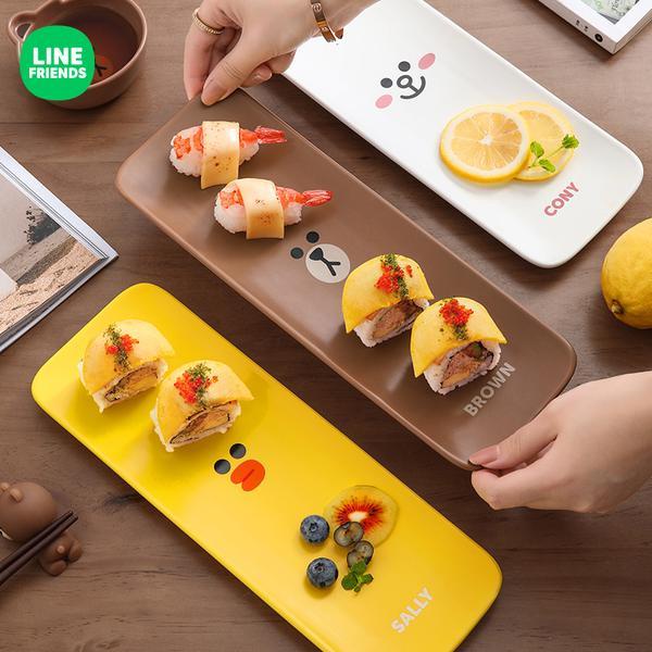 【Line Friends】 Đĩa Sứ Hình Hoạt Hình Đựng Sushi Sáng Tạo