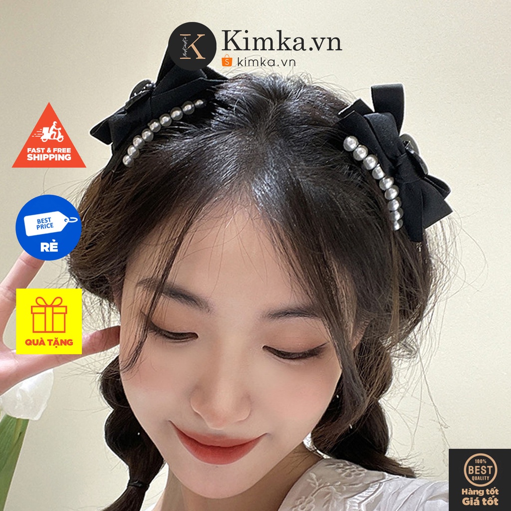 (0496) Cặp Tóc Hàn Quốc Nơ Ngọc Nhỏ Dễ Thương