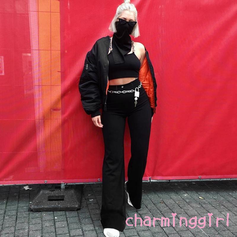 Quần Ống Rộng Lưng Cao Màu Trơn Thời Trang Cho Nữ | BigBuy360 - bigbuy360.vn