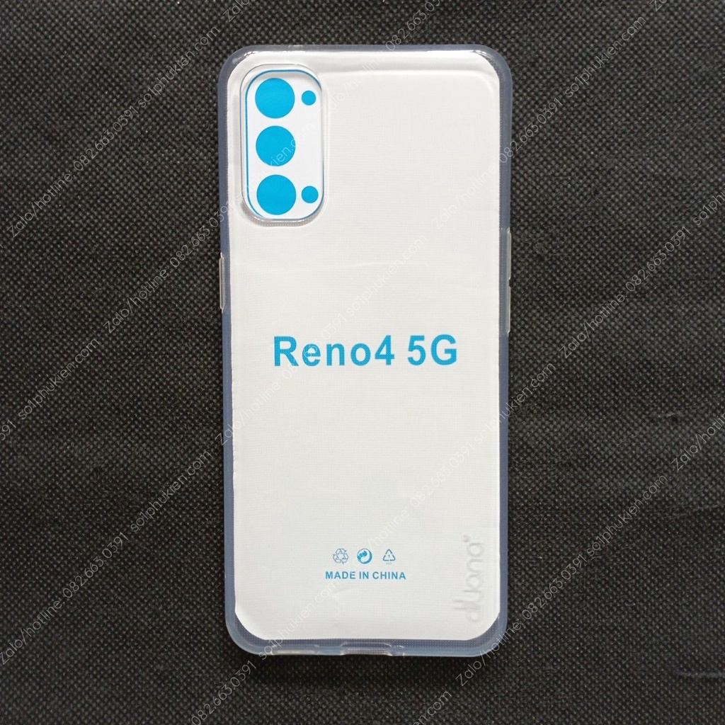Ốp lưng Oppo Reno 4/Reno 4 5G loại chống sốc, loại dẻo trong suốt bền đẹp