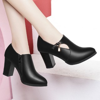 GIÀY CAO GÓT TIMAN D05 - GIÀY CAO 8CM - DA BÓNG CAO CẤP - ĐẾ TRỤ CHỊU LỰC TỐT - MÀU ĐEN