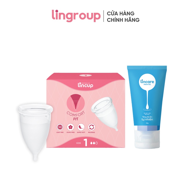 Cốc nguyệt san Lincup và Gel bôi trơn Lincare Aqua Gel