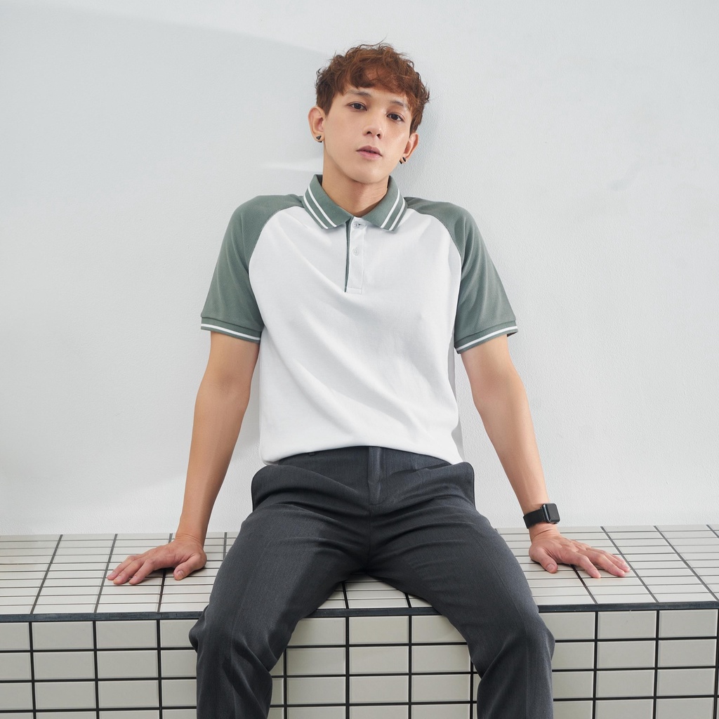 |Satoshi | Áo Polo nam SAPL66 Diamond Pique Raglan Viền Trụ