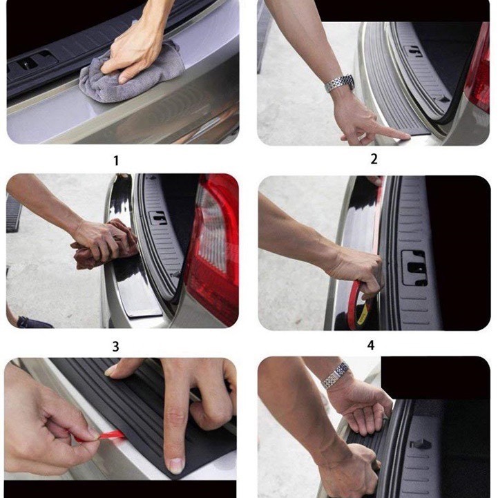 Nẹp Cao Su Chống Trầy Xước Bảo Vệ Cốp Ngoài Ô Tô Xe Hơi - Miếng Dán Bảo Vệ Cốp Ngoài Có Logo Hãng Xe