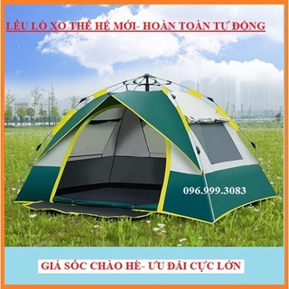 Lều cắm trại tự bung, mẫu 3 cửa sổ, thế hệ mới chống thấm tốt hơn, kích thước 210cm*200cm