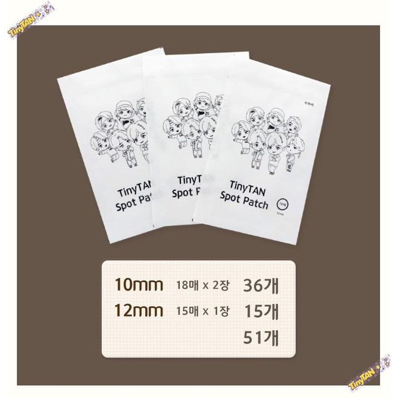 Miếng dán mụn Tiny Tan BTS 51 miếng 2 size