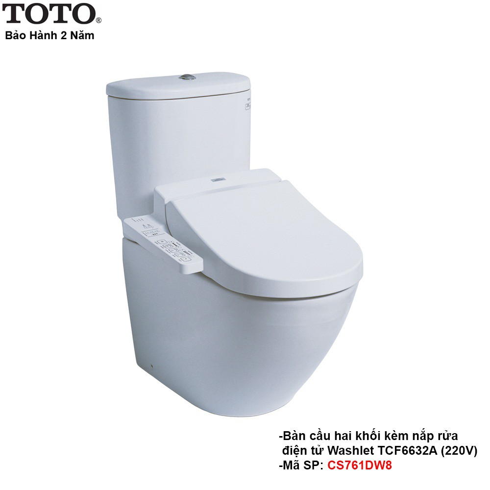 Bàn Cầu TOTO CS761DW8 Nắp Điện Tử Washlet chính hãng( hình thật)