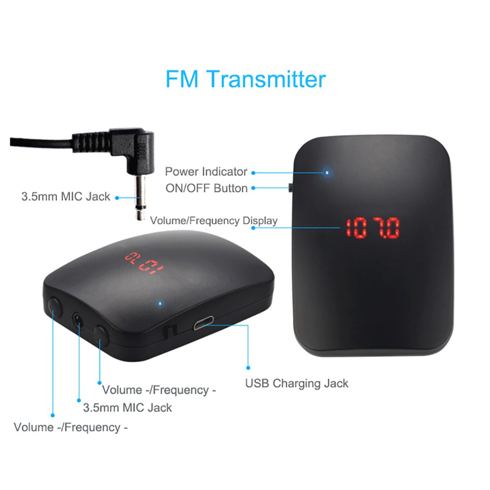 Bộ Micro Truyền Tín Hiệu FM Không Dây Có Kẹp Gắn Cổ Áo Tiện Dụng