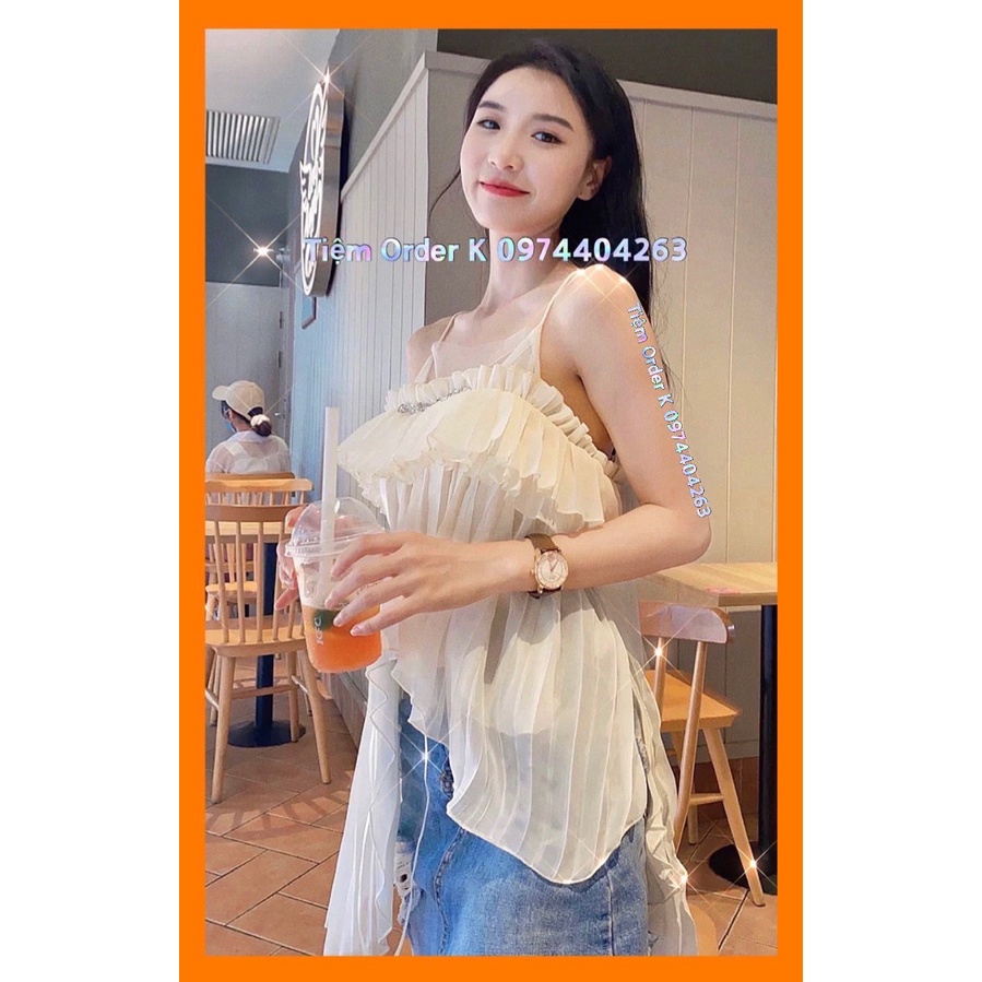 ♥️Set Áo Hai Dây Xếp Ly Tua RuaFzsize Dưới 55kg