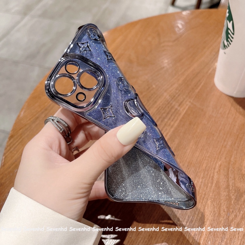 Ốp Điện Thoại Mềm Mạ Điện Chống Sốc In Hình Gấu Hoạt Hình Cho iPhone 14 Pro Max X XR Xs Max 8 7 6 6s Plus SE 2020