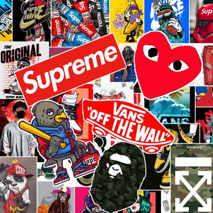 [SUPREME-BAPE-VANS#1] 122 Sticker chống nước dán laptop vali xe mũ bảo hiểm nhà cửa ...